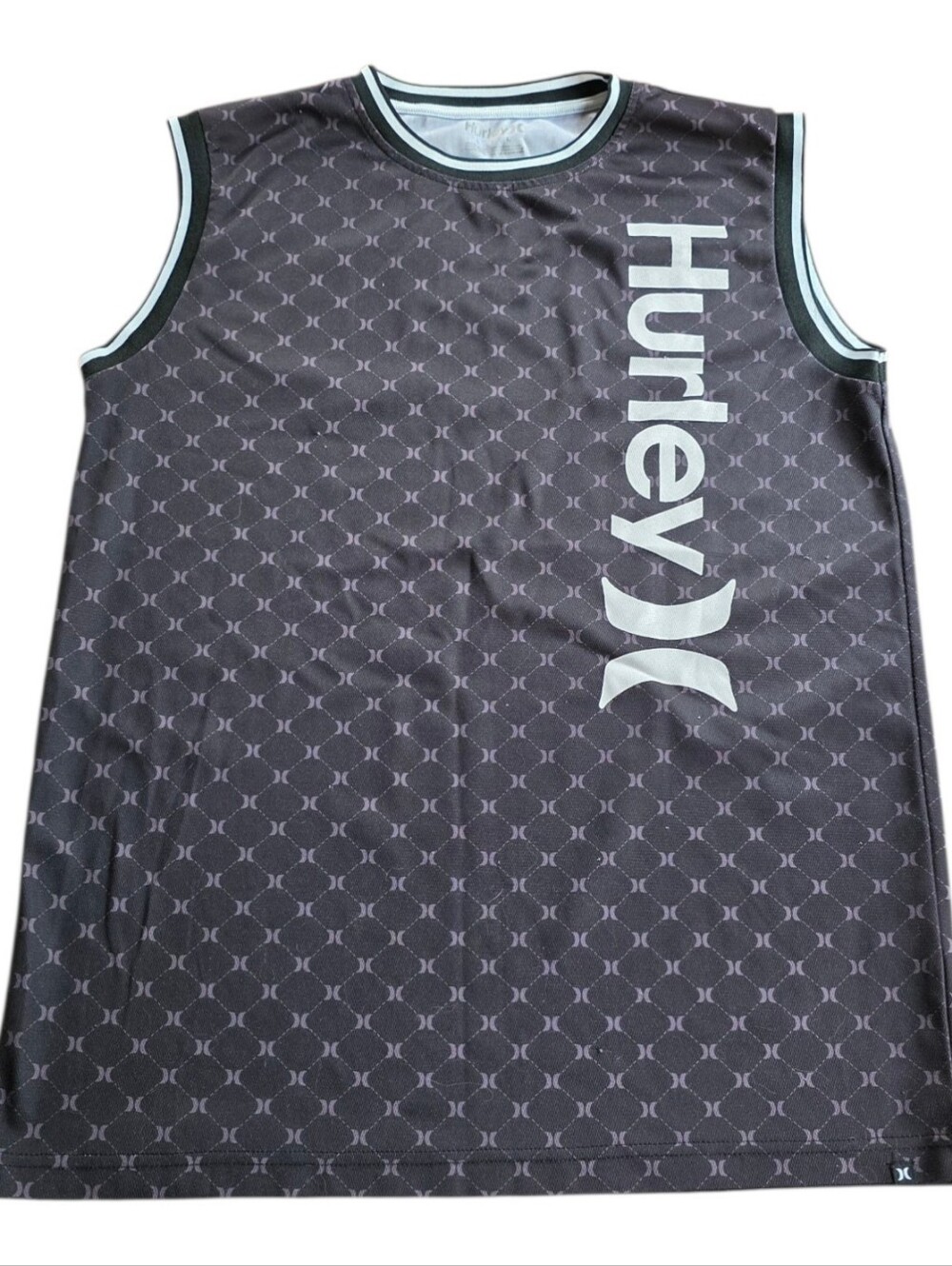 Y2K HURLEY MONOGRAM PRINT JERSEY TANK TOP